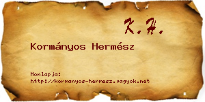 Kormányos Hermész névjegykártya